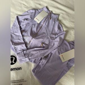 Lululemon NWT Define Jacket + Leggings Set Size 4 Lavender